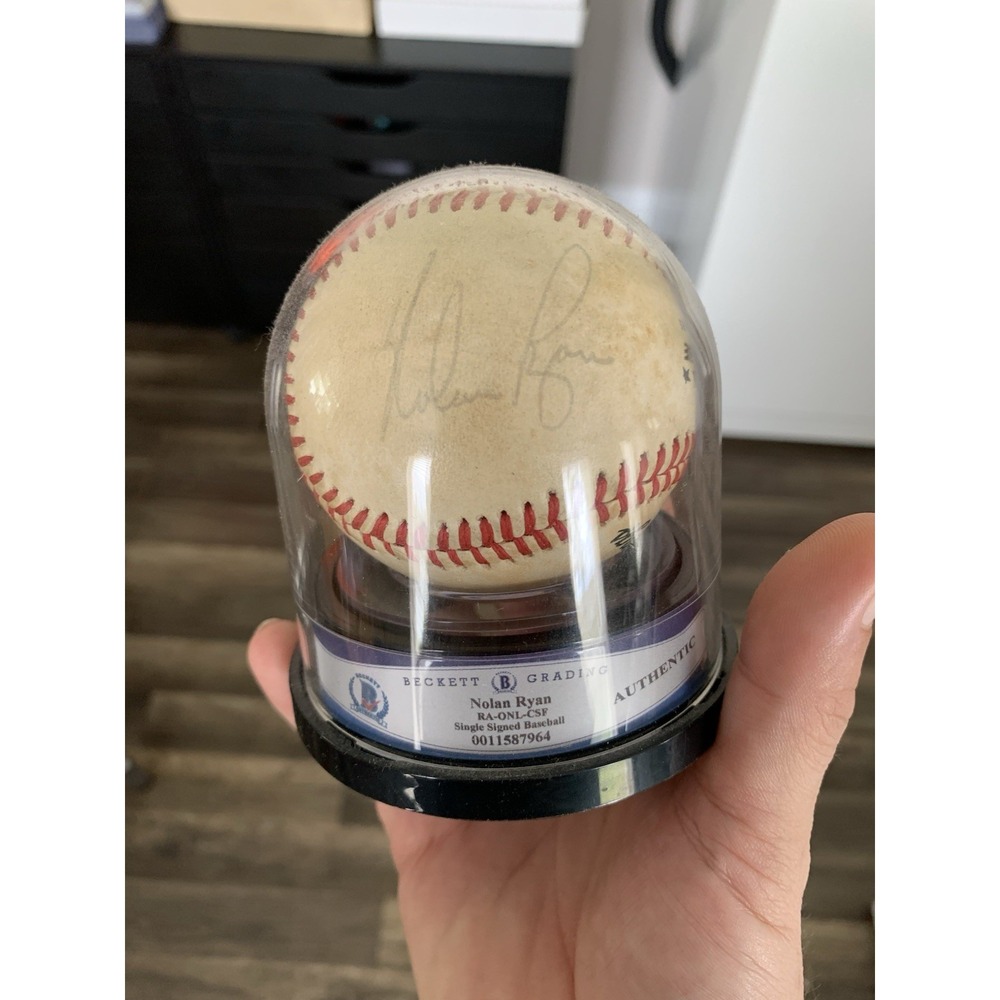 Nolan Ryan Signed Vintage Official National League Feeney Game Baseball Beckett - Picture 4 of 5